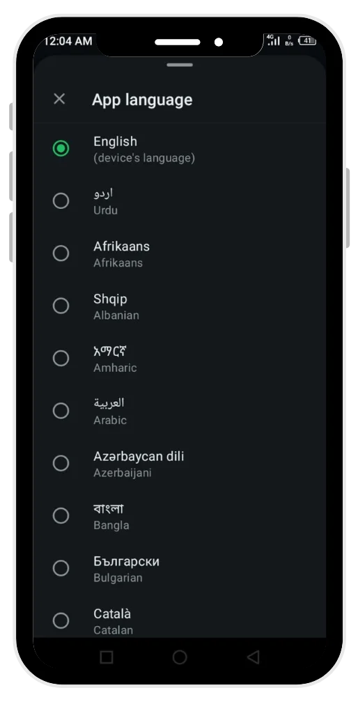 App language