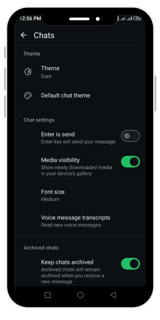 Chats settings