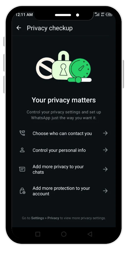 Privacy checups