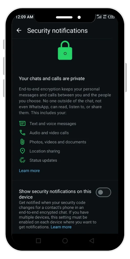 Security notifications