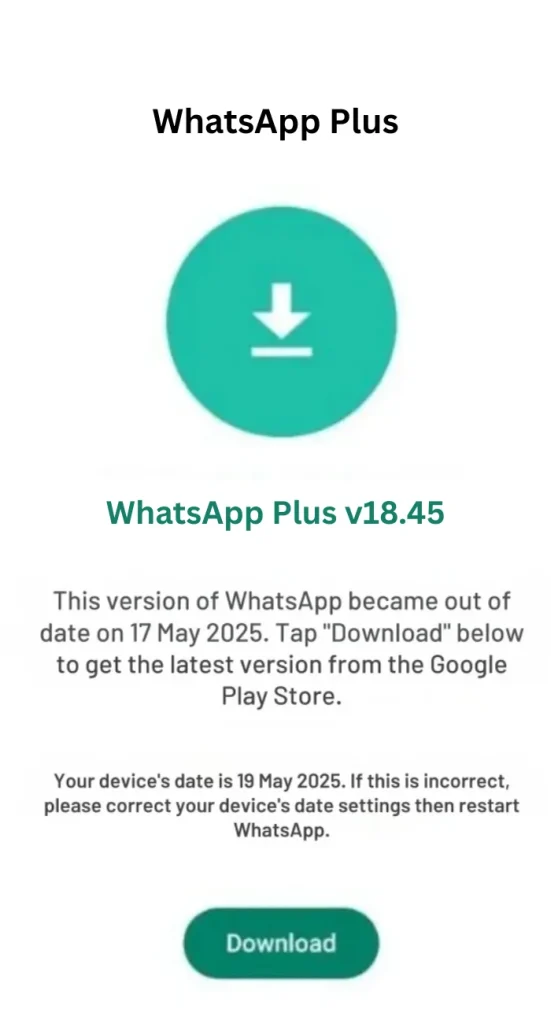 Captura de pantalla de la actualización de WhatsApp Plus